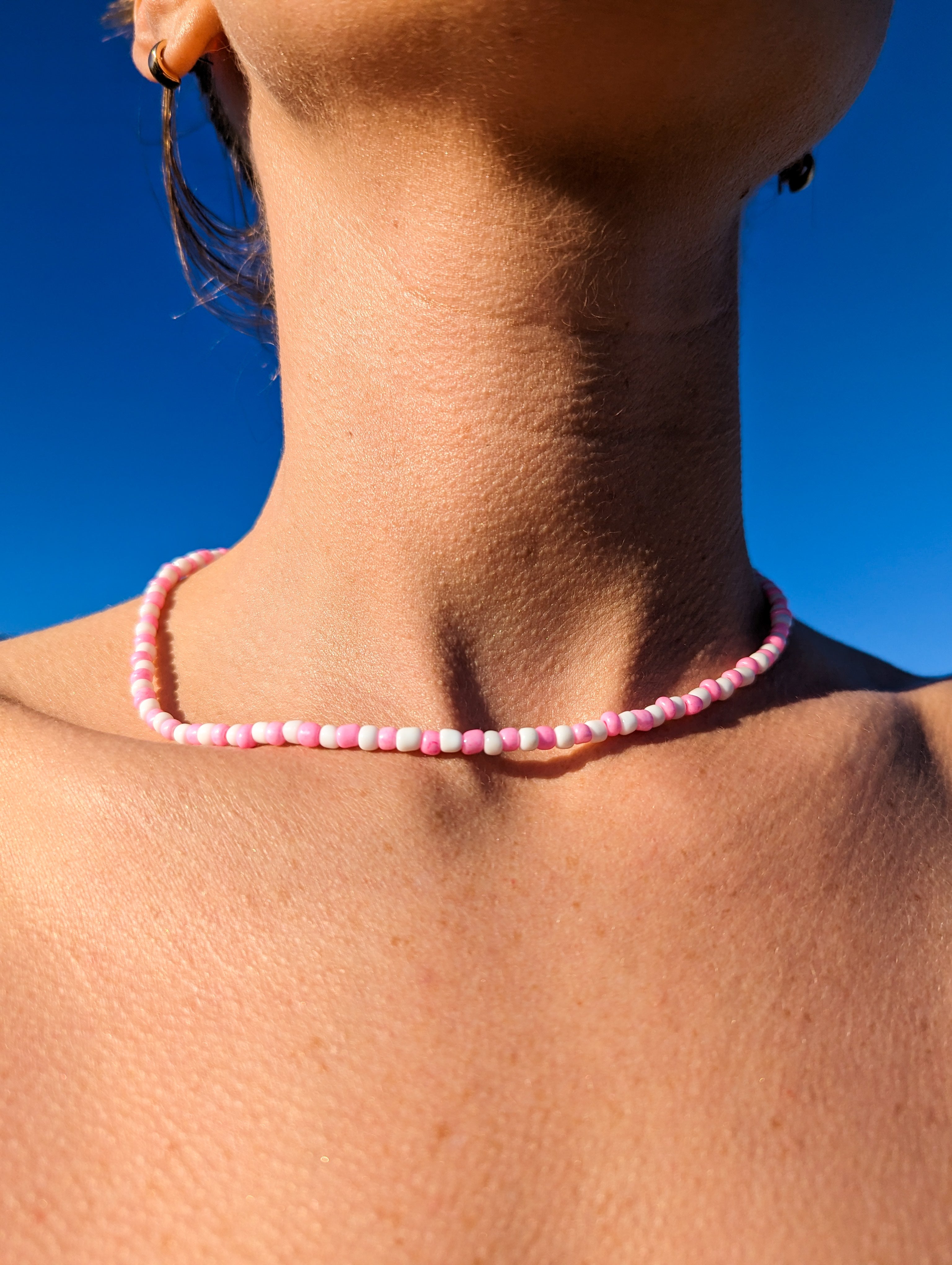 The Habibi Pink and Green Tourmaline Bead Necklace — Diamondoodles