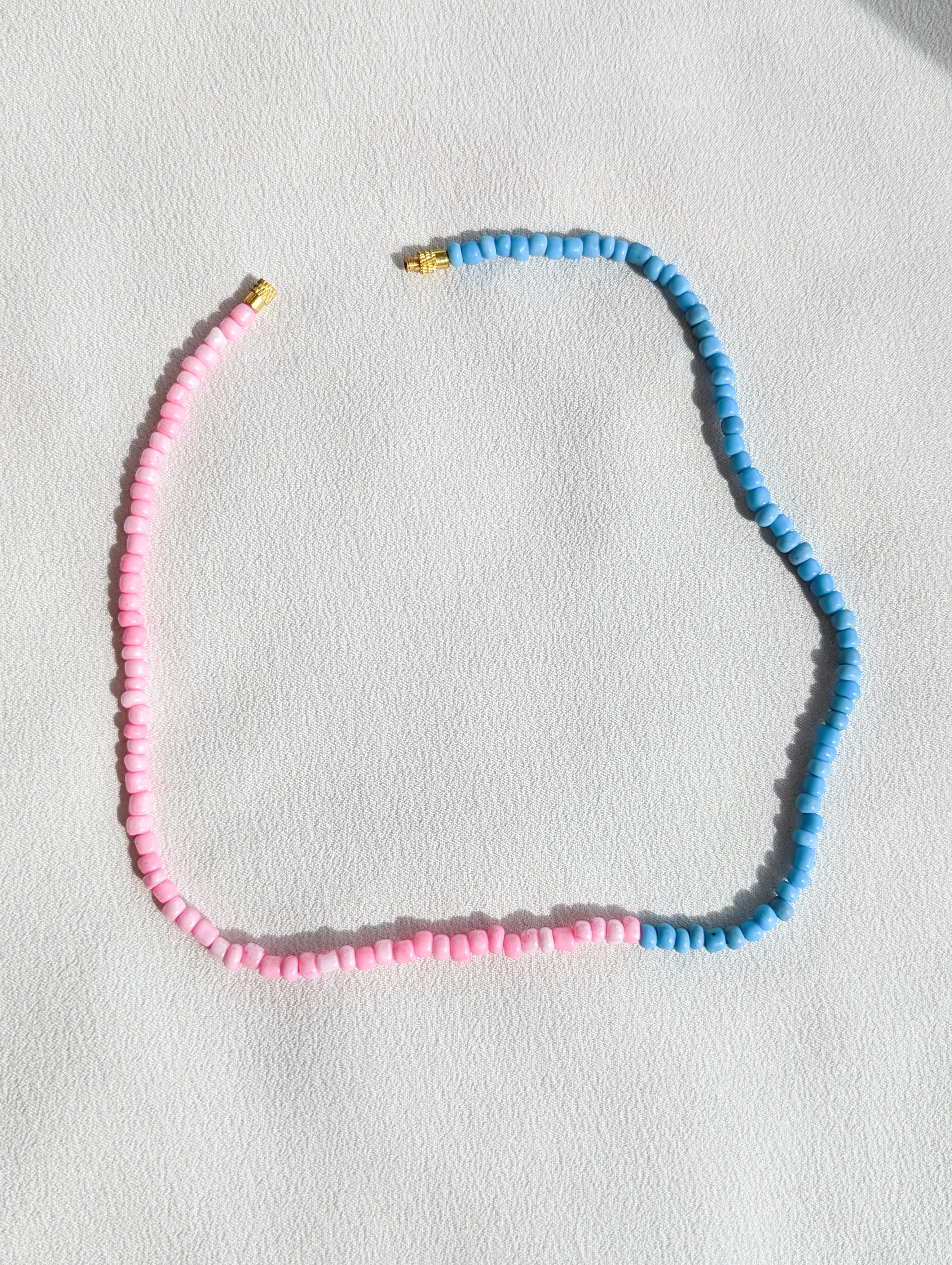 [THE FIFTY] Necklace: Blue/Pink [Large Beads]